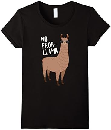 Womens No Prob Llama Illustration - Funny Slogan T Shirt XL Black