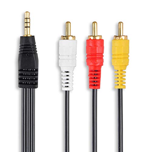 RCA Splitter Cable, FolioGadgets 3.5mm to 3 RCA AV Camcorder Video Audio AUX Cable - 5ft