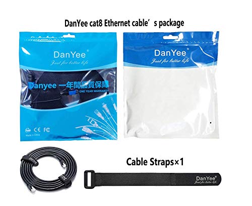 CAT8 Ethernet Cable DanYee 40Gbps 2000Mhz High Speed Gigabit SSTP LAN Network Internet Cables with RJ45 Gold Plated Connector for Use of Smart Office Smart Home System iOT Gaming Movie (6FT) - Thumbnail 7