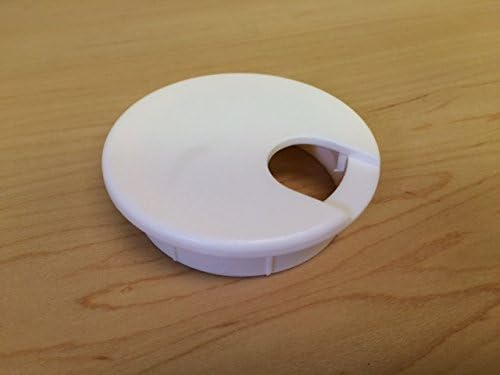 Office Desk Grommet 2-1/2" Round Cord Cover & Wire Management - White 2 Pack