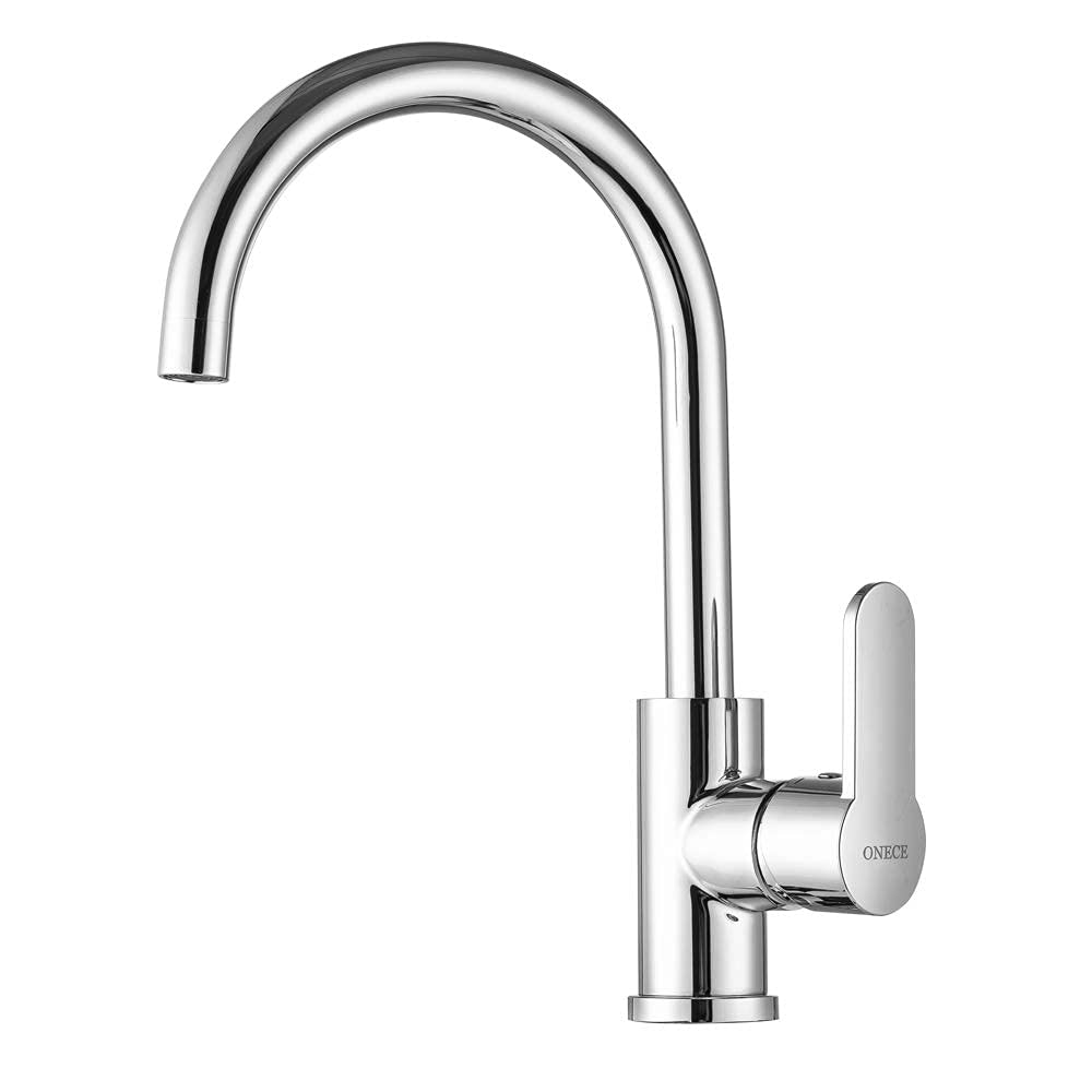 ONECE Kitchen Tap with 360° Swivel Spout, Tap High Pressure Kitchen Mixer Tap, Single Lever Mixer Tap, Sink Tap, Classic Design, Chrome