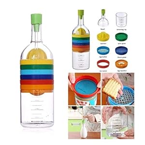 JAKSONS-Multi-Function-8-in-1-Kitchen-Tool-Bottle-Multipurpose-Tools-Kitchen-Gadget-Funnel-Lemon-Squeezer-Spice-Grater-Potato-Masher-Cheese-Grater-Egg-Separator-Can-Opener-Measuring-Cup-420ml J Jaksons 8 in 1 Kitchen Bottle Tool Multi-Functional Kitchen Gadget Tools (Funnel, Lemon Squeezer, Spice Grater, Potato…