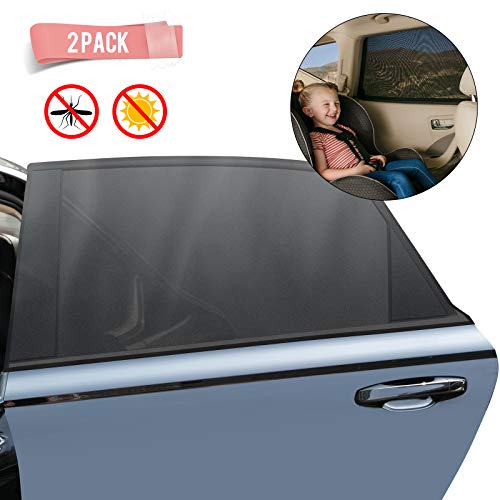 Car Sun Window Shade - Car Window Bug Screen-Window Sunshades Breathable Mesh Baby Car Rear, Protect Kids from Sun Glare…