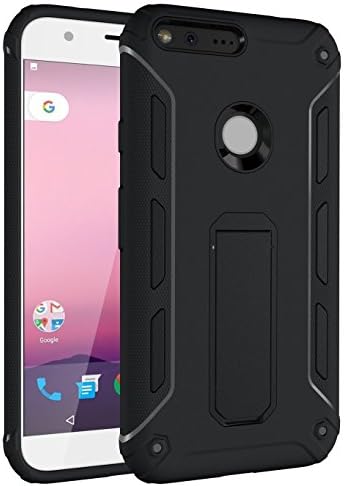 Google Pixel XL Case , VVIA Shockproof PC (Polycarbonate) &amp; Rugged TPU Hybrid Armour Protective Case,High Impact Defender Bumper Case With Kickstand for Google Pixel XL (Black)