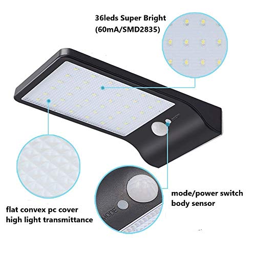 image for SINGSICO 36LED Motion Sensor Solar Powerd Wall Lights ，Waterproof Ex