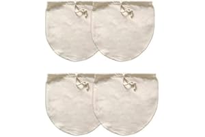 100-Mesh Unbleached Cotton Cheese Cloth Bag, 4Pcs Beige Cheesecloth Bags Fine Mesh Strainer Cotton Almond Milk Strainer Bags,