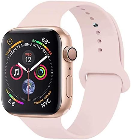 For Apple Watch Strap 38mm 40mm 42mm 44mm, Soft Silicone Classic Sport Replacement Watch Band for iWatch Series 5, Series 4, Series 3, Series 2, Series 1, Size S/M, M/L