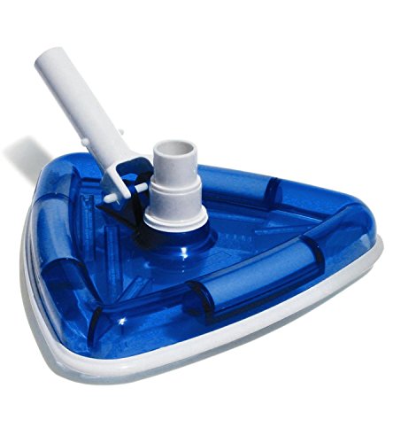 Pool Central 11" Deluxe Triangular Transparent Blue Weighted Vinyl Liner Swimming Pool Vacuum Head