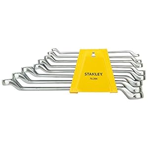 STANLEY 70-394E Matte Finish Shallow Offset BI HXRing Spanner Set (8-Pieces), Chrome