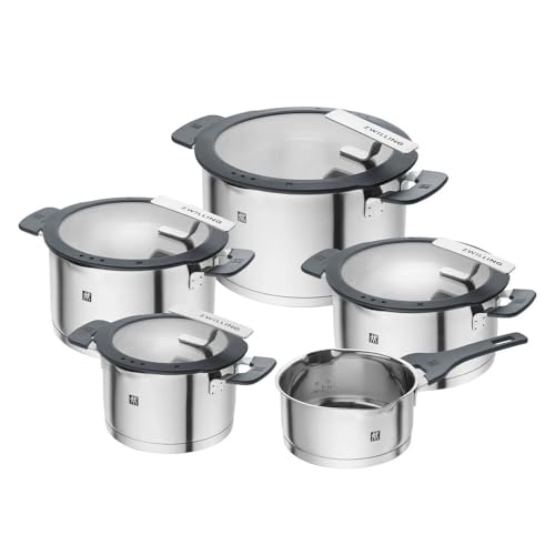 ZWILLING Simplify Cookware Set 5-Piece, Integrated Strainer, Induction