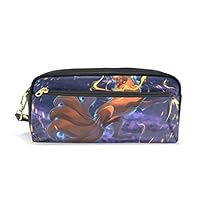 Hulahula Fox Leather Student Pencil Case Cosmetic Bag Pen Makeup Pouch for Girl Boy