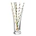 125 PCS Paper Straws JIANFA-Food Grade Rose Gold Foil striped pattern Paper Straw Biodegradable Straw for Birthdays,Christmas, Weddings, Baby Showers, Celebrations and Parties