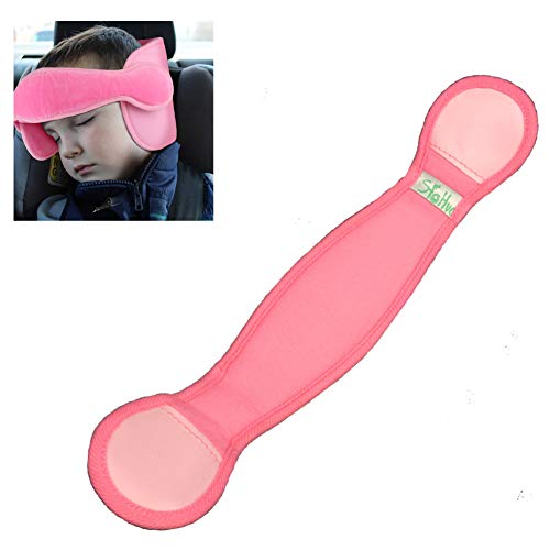 StoHua Toddler Car Seat Head Support Neck Pillow Strap - Kids and Baby Safety Neck Relief Head Support Band Sleep Strap with Adjustable Belt(Pink)