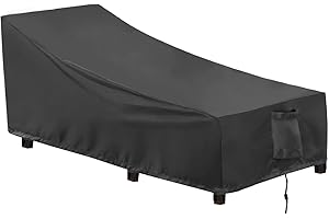 OutdoorLines Outdoor Waterproof Patio Chaise Lounge Chair Cover - UV Resistant Lounger Covers Heavy Duty Weatherproof Patio Sofa Furniture Covers, 1 Pack, 78Wx35.5Dx33H Inches, Black