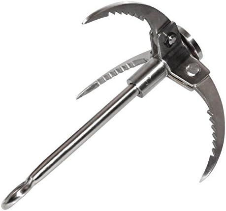WalKtrip Folding Sawtooth Claws Handmade Outdoor Carabiner Grappling Hook Folding Claws, Collapsible Steel Anchor for Climbing, Hiking, or Tree Limb Removal Load Upto 400Kg