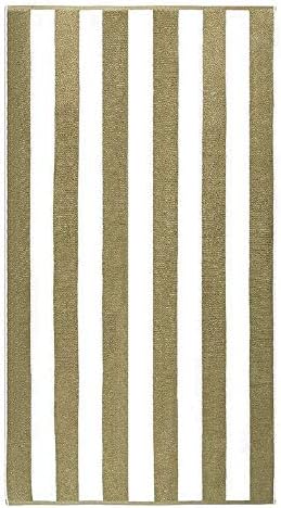 クラシック40インチ X 70インチ オーバーサイズビーチタオルセット 2点セット スタイリッシュリゾート カバナストライプ 非常に柔らか 長繊維エジプト綿タオルセット モダンで明るい色 速乾 トープ ホワイトタオルセット Gcamedia Com