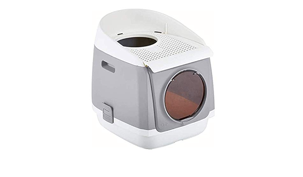 covered litter box with door