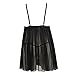 Women's Lace Sexy Lingerie Plus Size Babydoll Lace Chemise Sleepwear and Panty Black (2XL)