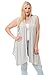 Pastel by Vivienne Women's Asymetric Open Front Vest XXX-Large Heather Grey