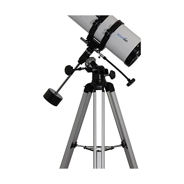 Zoomion Philae 114/500 EQ Spiegelteleskop | astronomisches Teleskop Set | mit Stativ, Montierung und Okularen | für Kinder und Einsteiger – Bild 4