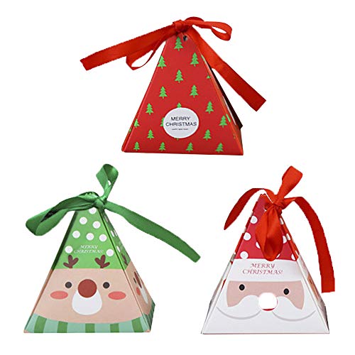 Alapaste Gift Boxes Set of 30 Decorative Candy Boxes,Cookies, Goodies Christmas Candy Bags Santa Claus Reindeer Xmas Tree Gift Box Present Packaging for Festival Holiday New Year