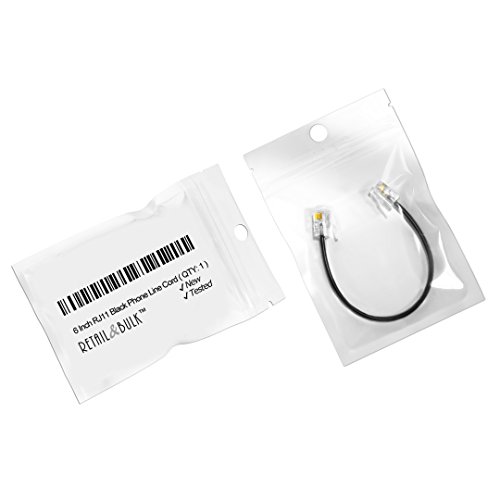 image for 6 Inch Premium Quality Telephone Cable, RJ11 Male to Male 6P4C Phone L