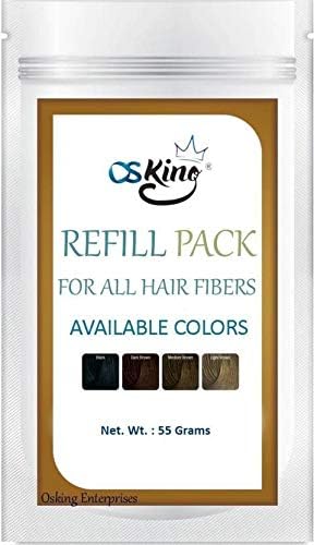 Osking Hair Building Fibers Hair Loss Concealer Refill Pack 55g (Dark Brown)