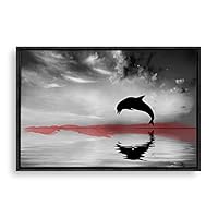 Framed Canvas Wall Art Black and White Scenery Canvas Prints Home Artwork Decoration for Living Room,Bedroom - 16x24 inches