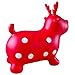 AppleRound Reindeer Bouncer with Hand Pump, Inflatable Deer Space Hopper, Ride-on Bouncy Animal (Red)