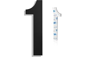 HVATRY Modern House Numbers for Outside - Self-Adhesive, Large 6 Inch, Metal House Address Numbers - Ideal For Mailbox, Door, And Outdoor Address - House Number 1