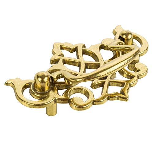 Queen Anne Chippendale Satin Brass Drawer Bail Pull Centers 21/2