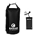 Odyssey Waterproof Roll Top Dry Bag w/ Free Water proof Cell Phone Case (Black, 10 Liters)