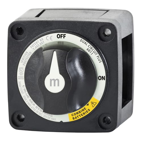 Blue Sea Systems 6011200 m-Series Battery Switch Dual CircuitPlus, Black