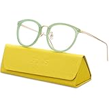 SojoS Round Women Eyeglasses Fashion Eyewear Optical Frame Clear Glasses SJ5969 With Green Frame/Silver Temple