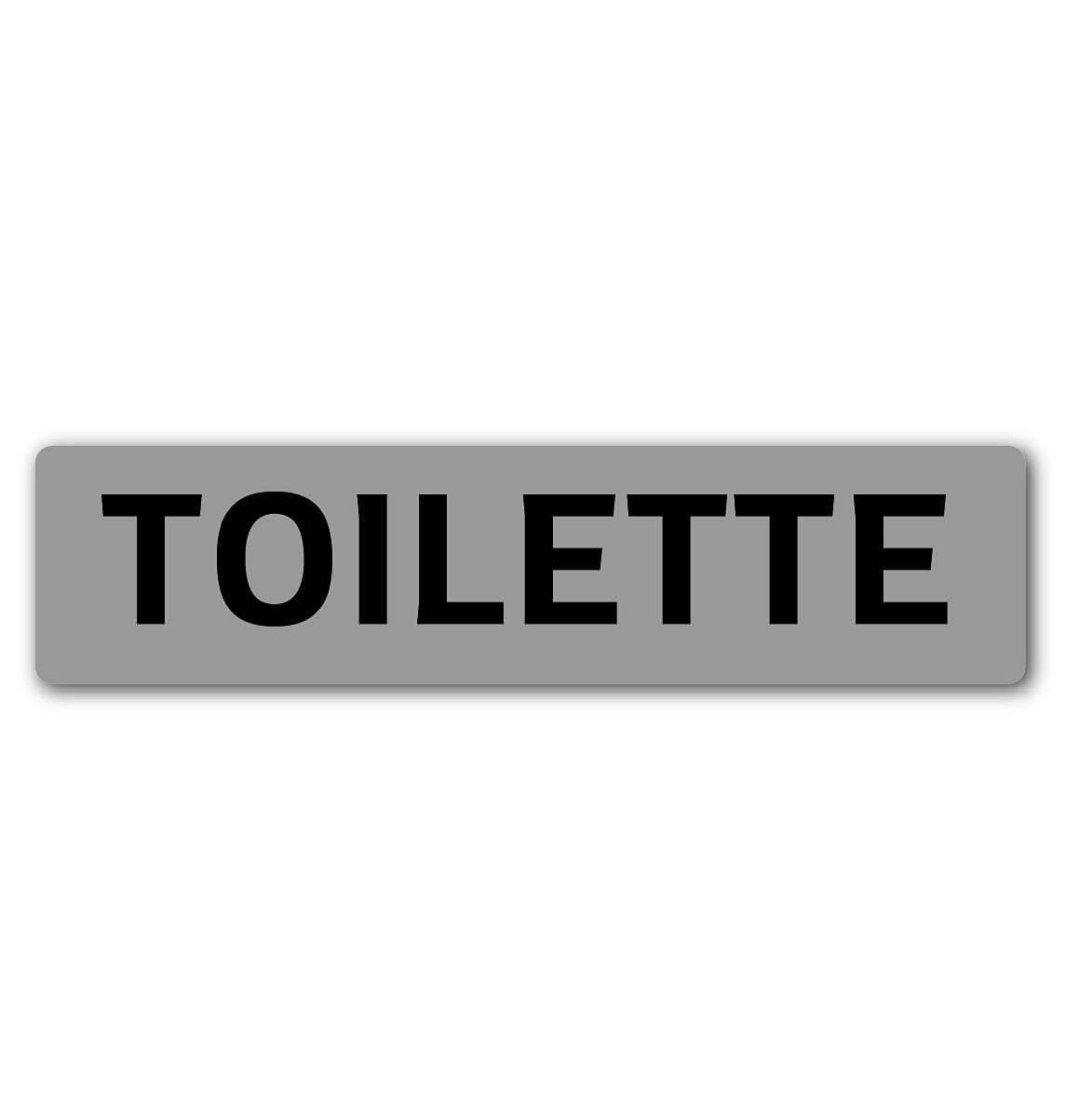 Plaque sign Toilet WC Bathroom in methacrylate silver color for toilet toilet bathroom mm 180x43x3