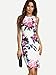 ROMWE Women's Sleeveless Flower Floral Print Short Bodycon Dress