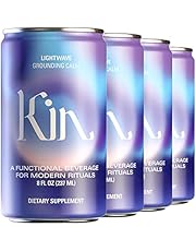 Lightwave by Kin Euphorics, Non Alcoholic Spirits, Ready to Drink, Nootropic, Botanic, Adaptogen Drink, Lavender-Vanilla, Ginger, and Birch, Calm the Mind and Mellow the Mood, 8 Fl Oz (4pk)