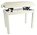 Gearlux Adjustable Piano Bench with Velvet Top - White Gloss