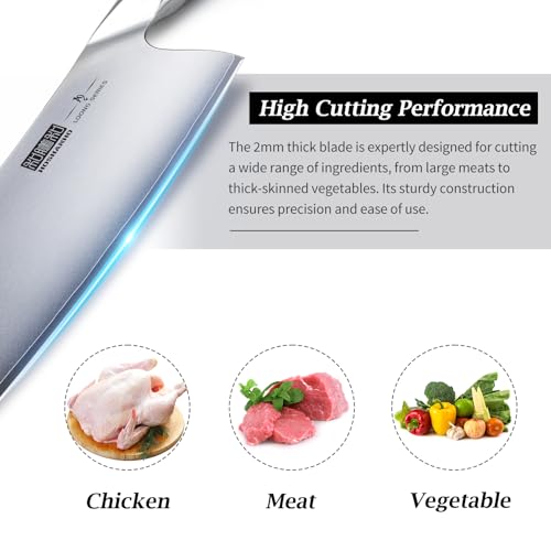HOSHANHO Cleaver Knife 7 Inch, Ultra Sharp Vegetable Meat Chopper Knife | Japanese High Carbon Steel Chopper Butcher Knife, Multifunction Cooking Knife for Home Kitchen and Restaurant