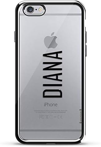 Luxendary Designer, 3D Printed, Fashion, High End, Premium, Chrome Trim Cell Phone Case for iPhone 6/6S - Silver Name: Diana, Modern Font Style