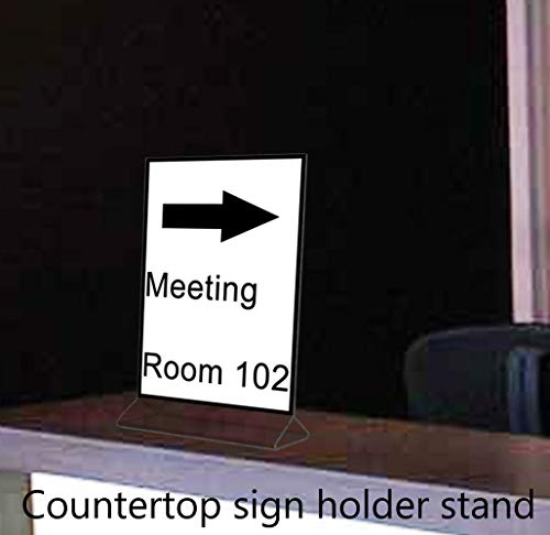(Pack of 6) ChefLand 5" x 7" Acrylic Sign Holder/Clear Table Card Display/Plastic Upright Menu Ad Frame.