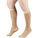 Truform Sheer Compression Stockings, 15-20 mmHg, Women's Knee High Length, 20 Denier, Light Beige, Medium