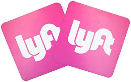 2 - Pack. 5" x 5" - Pink/White Lyft Logo Car Magnet. Highly Durable; Weatherproof Car Magnet - Sign for Uber, Lyft, and Taxi Drivers - (Not A Sticker) Satisfaction Guranteed