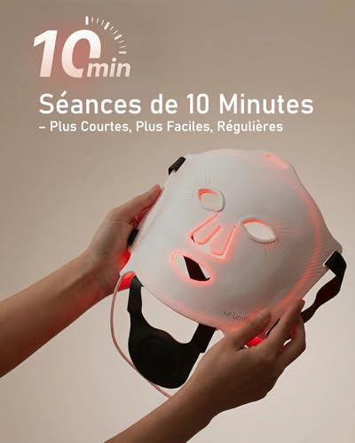 Umitec LED Mask, LED Face Mask Light Therapy, 4 Modes, Mapping Facial Areas, Timer, Skincare at Home - KB.0008(White)
