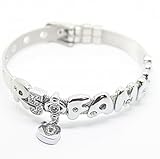Fanstown Ross accessories handmade titanium letter diamond heart wristband bracelet