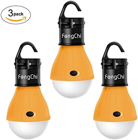 LED Camping Lantern, FengChi[3 PACK] Portable Outdoor Tent Light Emergency Light Bulb for Camping, Hiking, Fishing,Hurricane, Storm, Outage