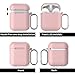 Airpods case,Erwubala Airpod Protective Case Cover Soft Silicone Skin with Keychain Compatible for Apple Airpods 2 & 1(Pink)