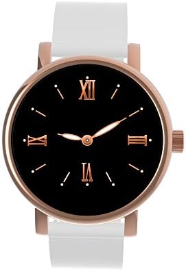 EZIIX Bluetooth Water Resistant Touchscreen Smart Watch for iOS and Android with Stainless Steel Case and Silicone Band (Rose)