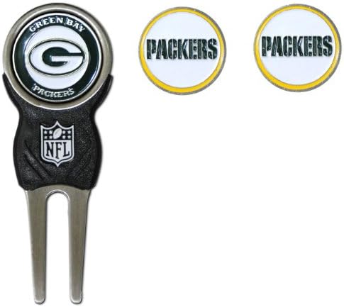 Team Golf NFL Green Bay Packers Divot Tool with 3 Golf Ball Markers Pack, Markers are Removable Magnetic Double-Sided Enamel Team Golf NFL Green Bay Packers Divot Tool with 3 Golf Ball Markers Pack, Markers are Removable Magnetic Double-Sided Enamel