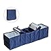 Cozyswan Collapsible Car Trunk Organizer, Fabric Auto Trunk Storage Container Foldable Multi 4 Compartments Fabric Storage Basket and Cooler & Warmer Set, Blue